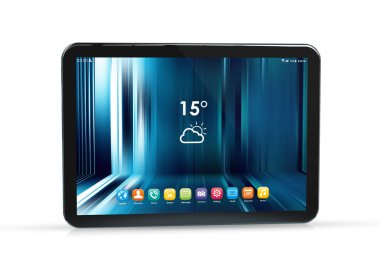 Beyaz arka plan üzerinde 3d render izole Modern tablet mockup