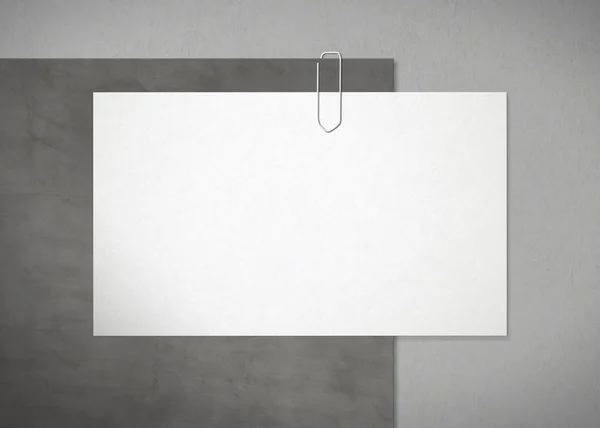 Белые Чистые Визитные Карточки Бетонной Пластине Рендеринг — стоковое фото