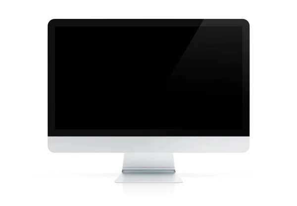 Moderno Computador Monitor Mockup Isolado Fundo Branco Renderização — Fotografia de Stock