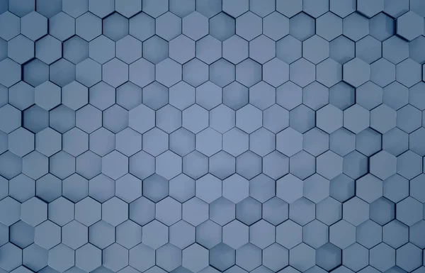 Dark Blue Abstract Hexagons Background Pattern Rendering — Stock Photo, Image