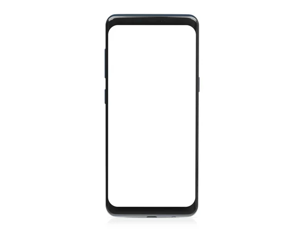 Moderno Smartphone Mockup Isolado Fundo Branco Renderização — Fotografia de Stock