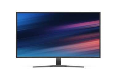 Modern bilgisayar monitörü mockup beyaz zemin üzerine 3d render izole
