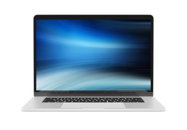 Modern dizüstü mockup önden görünüm 3d render izole