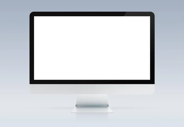 Modern Computer Monitor Mockup Isolated Grey Background Rendering — Stock Photo, Image