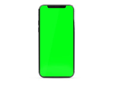 Beyaz arka plan üzerinde 3d render izole Modern smartphone mockup