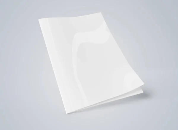 灰色の背景 レンダリングで孤立した白い雑誌カバー モックアップ — ストック写真