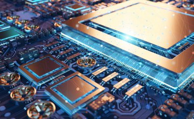 Yakın çekim görünümü devre ve bağlantıları ile modern bir Gpu kartı