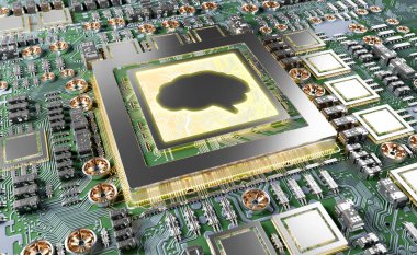 Yapay zeka karmaşık ve modern Gpu kartı