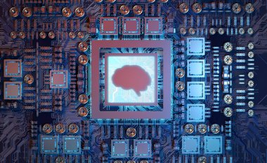 Yapay zeka karmaşık ve modern Gpu kartı