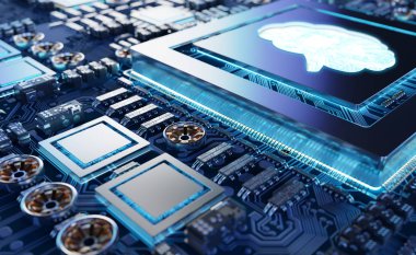 Yapay zeka karmaşık ve modern Gpu kartı