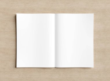 Beyaz ahşap doku 3d render açık dergi mockup