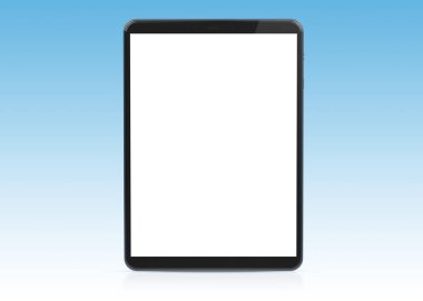 Modern tablet mockup 3d render mavi arka plan üzerinde izole