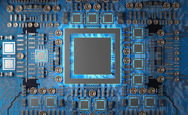 Close Beeld Van Een Moderne Gpu Kaart Met Circuit Kleurrijke — Stockfoto