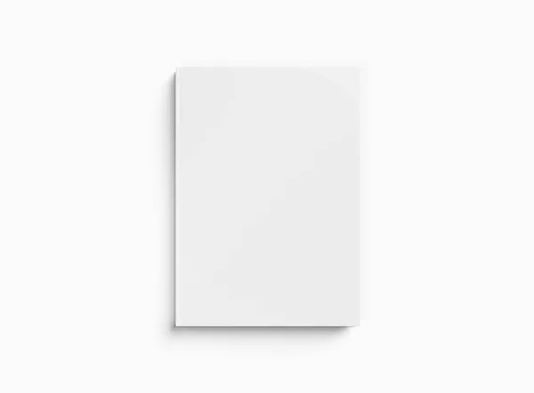 Порожній Макет Книги Твердого Покриття Білому Тлі Рендерингу — стокове фото