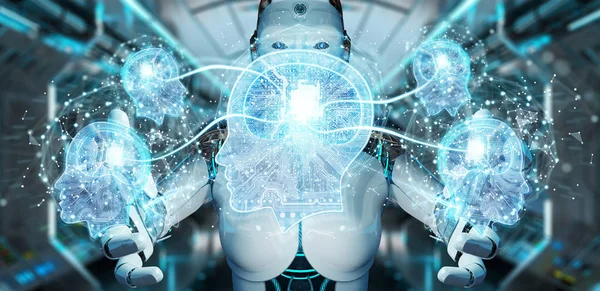 Cyborg Suddig Bakgrund Skapa Artificiell Intelligens Rendering — Stockfoto