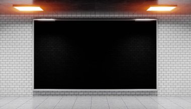 Reklam pano parlak Metro İstasyonu 3d render