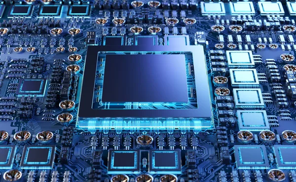 Close Weergave Van Een Moderne Gpu Kaart Met Circuit Kleurrijke — Stockfoto