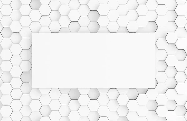 Weiße Abstrakte Hexagonale Hintergrundmuster Rendering — Stockfoto