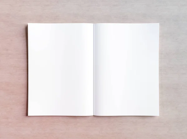 Witte Open Tijdschrift Mockup Houten Textuur Rendering — Stockfoto