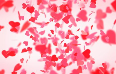 Sevgililer günü düşen ile kırmızı pembe kalp arka plan
