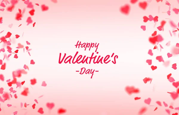 Dia Dos Namorados Com Fundo Vermelho Coração Rosa Caindo — Fotografia de Stock