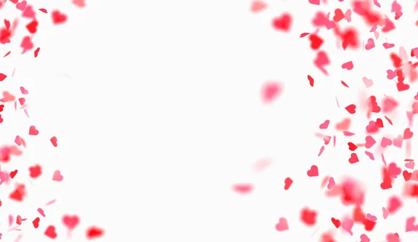 Valentinstag Mit Fallendem Rot Rosa Herz Hintergrund — Stockfoto