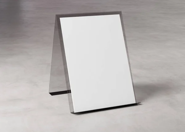 Brochure Display Stand Mockup Concrete Texture Rendering — Stock Photo, Image