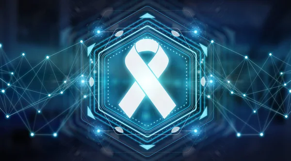 Interface Câncer Fita Digital Isolada Fundo Azul Renderização — Fotografia de Stock