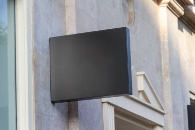 Mağaza marka işareti mockup mermer duvar sokak
