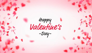 Sevgililer günü kartı düşen pembe ve kırmızı kalp