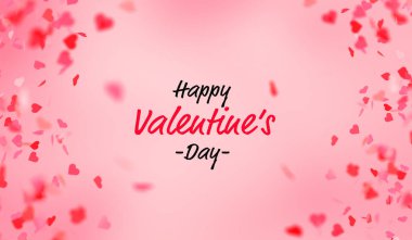 Sevgililer günü kartı düşen pembe ve kırmızı kalp