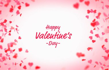 Sevgililer günü kartı düşen pembe ve kırmızı kalp