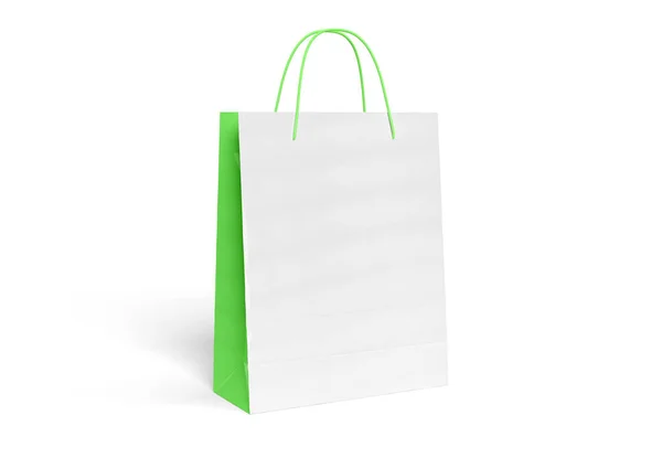 Bolsa Compras Blanco Mockup Aislado Sobre Fondo Blanco Renderizado —  Fotos de Stock