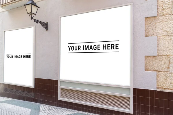 Outdoor billboard on grunge wall advertisement in Paris street mockup