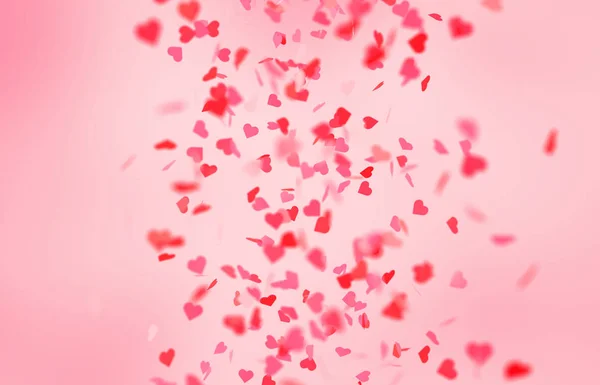 Tarjeta San Valentín Con Corazones Rojos Rosados — Foto de Stock