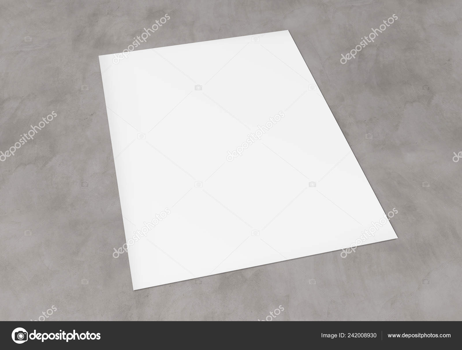 Download Blank Paper Sheet Mockup Concrete Background Rendering Stock Photo C Sdecoret 242008930 Yellowimages Mockups