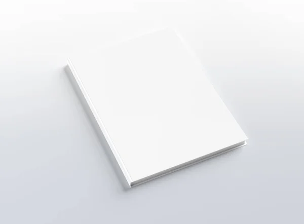 Branco Capa Dura Livro Mockup Fundo Branco Renderização — Fotografia de Stock