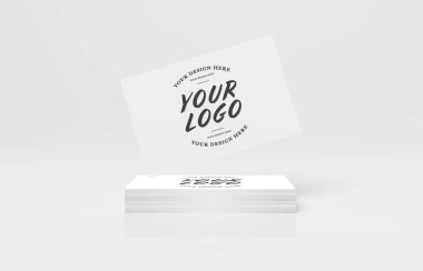 Beyaz arka plan üzerinde 3d render izole iş kartı mockup yüzen