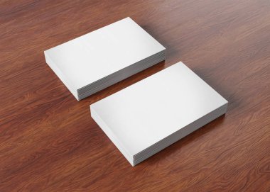 Beyaz iş kart kazık ahşap Resepsiyon mockup 3d render