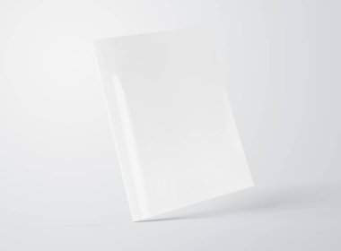 Beyaz arka planda 3d render a4 Dergisi mockup boş