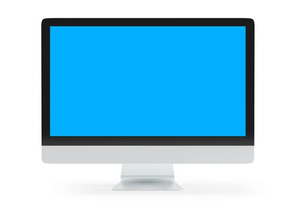 Komputer Modern Monitor Mockup Terisolasi Pada Latar Belakang Putih Rendering — Stok Foto
