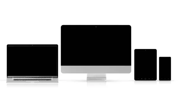 Modern Tech Devices Collection Isolated White Background Rendering — Stock Photo, Image