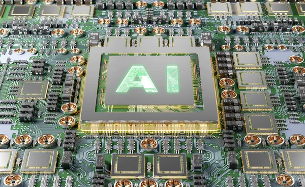 Kunstmatige Intelligentie Een Complexe Moderne Gpu Kaart Rendering — Stockfoto