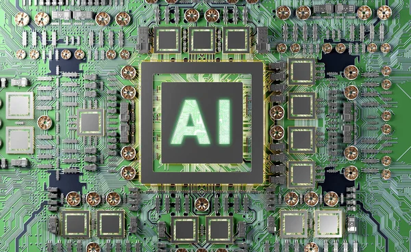 Kunstmatige Intelligentie Een Complexe Moderne Gpu Kaart Rendering — Stockfoto