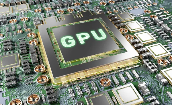 Close Weergave Van Een Moderne Gpu Kaart Met Circuit Kleurrijke — Stockfoto