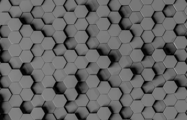 Hexagones Abstraits Noir Motif Fond Rendu — Photo