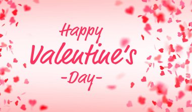 Sevgiliye arka plan ile uçan pembe ve kırmızı kalpler