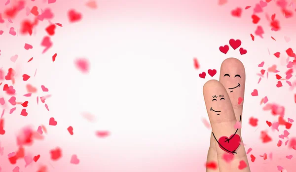 Valentinstag Hintergrund Mit Rosa Und Roten Herzen Fliegen — Stockfoto