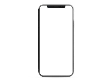 Beyaz arka plan üzerinde 3d render izole Modern smartphone mockup
