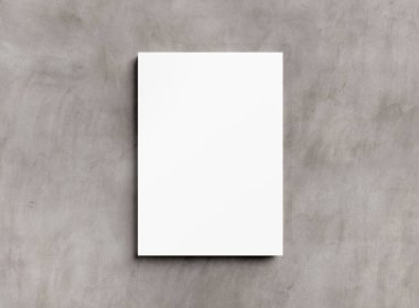 Boş ciltli kitap mockup beton zemin 3d render